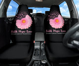 Breast Cancer Flower Faith Hope Love Car Seat Covers 210202