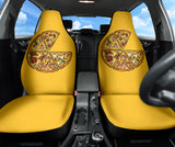 Amazing Pizza Pattern Yellow Background Car Seat Covers Style 2 210102