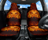 Dachshund Expression Framed by Classic Orange Swirls Car Seat Covers 211402