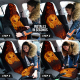 Warm Toned Dachshund Portrait with Decorative Swirls Car Seat Covers 211402