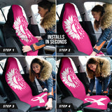 Breast Cancer Flower Ribbon Car Seat Covers 210202