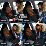 Pizza Pattern Design Black Background Car Seat Covers 213101