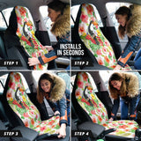 Pink Hibicus Toucan Watercolor Car Seat Covers 212401