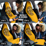 Amazing Pizza Pattern Yellow Background Car Seat Covers Style 1 210102
