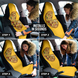 Amazing Pizza Pattern Yellow Background Car Seat Covers Style 2 210102