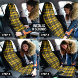 Yellow Black Plaid Pattern Car Seat Covers 212401