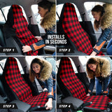 Red Plaid Pattern Car Seat Covers 212401