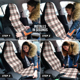 White Plaid Pattern Car Seat Covers 212401