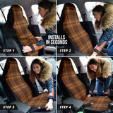 Orange Plaid Pattern Vintage Car Seat Covers 212401