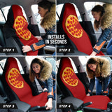 Pizza Pattern Design Red Background Car Seat Covers 213101