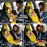 M&M Yellow Funny Car Auto Seat Covers 210101