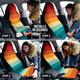 Retro Colorful Rainbow Car Seat Covers 210202