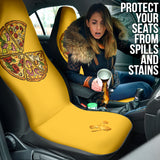 Amazing Pizza Pattern Yellow Background Car Seat Covers Style 2 210102