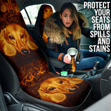 Dachshund Portrait Highlighted by Warm Baroque Textures Car Seat Covers 211402
