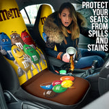 M&M Yellow Funny Members Car Auto Seat Covers 210101