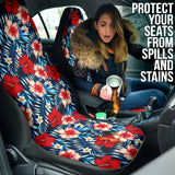 Red Blue Hibiscus Hawaiian Flower Pattern Car Seat Covers 212201