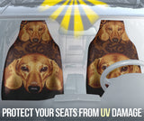 Dachshund Portrait Highlighted by Warm Baroque Textures Car Seat Covers 211402