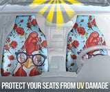 Rooster Chicken Flower Print Car Seat Covers Version 2 211002