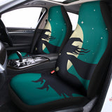 Full Moon Halloween Flying Witch Print Universal Fit Car Seat Covers 102422