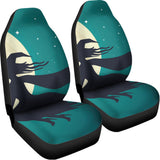 Full Moon Halloween Flying Witch Print Universal Fit Car Seat Covers 102422