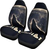 Full Moon Howling Wolf Print Universal Fit Car Seat Covers 102422