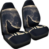 Full Moon Howling Wolf Print Universal Fit Car Seat Covers 102422