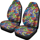 Funky Graffiti Pattern Print Universal Fit Car Seat Covers 102422
