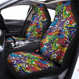 Funky Graffiti Pattern Print Universal Fit Car Seat Covers 102422