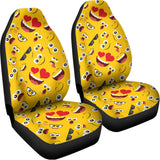 Funny Emoji Pattern Print Universal Fit Car Seat Covers 102422