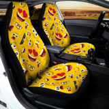 Funny Emoji Pattern Print Universal Fit Car Seat Covers 102422