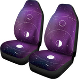 Galaxy Moon Phase Print Universal Fit Car Seat Covers 102422