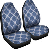 Geometric Denim Jeans Pattern Print Universal Fit Car Seat Covers 102422