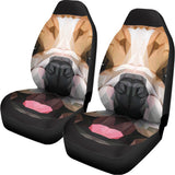 Geometric English Bulldog Print Universal Fit Car Seat Covers 102422