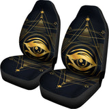 Geometric Eye of Providence Print Universal Fit Car Seat Covers 102422