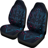Geometric Japanese Demon Print Universal Fit Car Seat Covers 102422