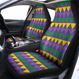 Geometric Mardi Gras Pattern Print Universal Fit Car Seat Covers 102422