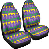 Geometric Mardi Gras Pattern Print Universal Fit Car Seat Covers 102422