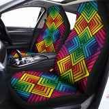 Geometric Rainbow Pattern Print Universal Fit Car Seat Covers 102422