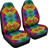 Geometric Rainbow Pattern Print Universal Fit Car Seat Covers 102422