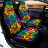 Geometric Rainbow Pattern Print Universal Fit Car Seat Covers 102422