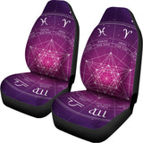 Geometric Zodiac Calendar Print Universal Fit Car Seat Covers 102422