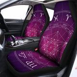 Geometric Zodiac Calendar Print Universal Fit Car Seat Covers 102422