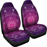 Geometric Zodiac Calendar Print Universal Fit Car Seat Covers 102422
