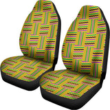Ghana Kente Pattern Print Universal Fit Car Seat Covers 102422