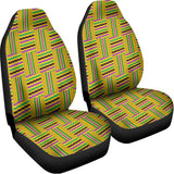 Ghana Kente Pattern Print Universal Fit Car Seat Covers 102422