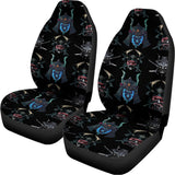 Ghost Samurai Mask Pattern Print Universal Fit Car Seat Covers 102422