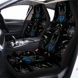 Ghost Samurai Mask Pattern Print Universal Fit Car Seat Covers 102422