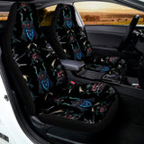 Ghost Samurai Mask Pattern Print Universal Fit Car Seat Covers 102422