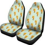 Giraffe With Glasses Pattern Print Universal Fit Car Seat Covers 102422