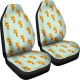 Giraffe With Glasses Pattern Print Universal Fit Car Seat Covers 102422